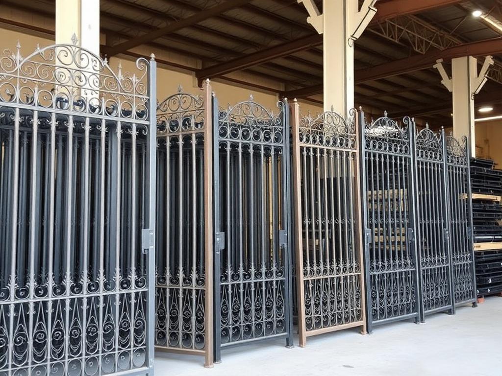 بوابات حديد جاهزة في مصنع بالرياض